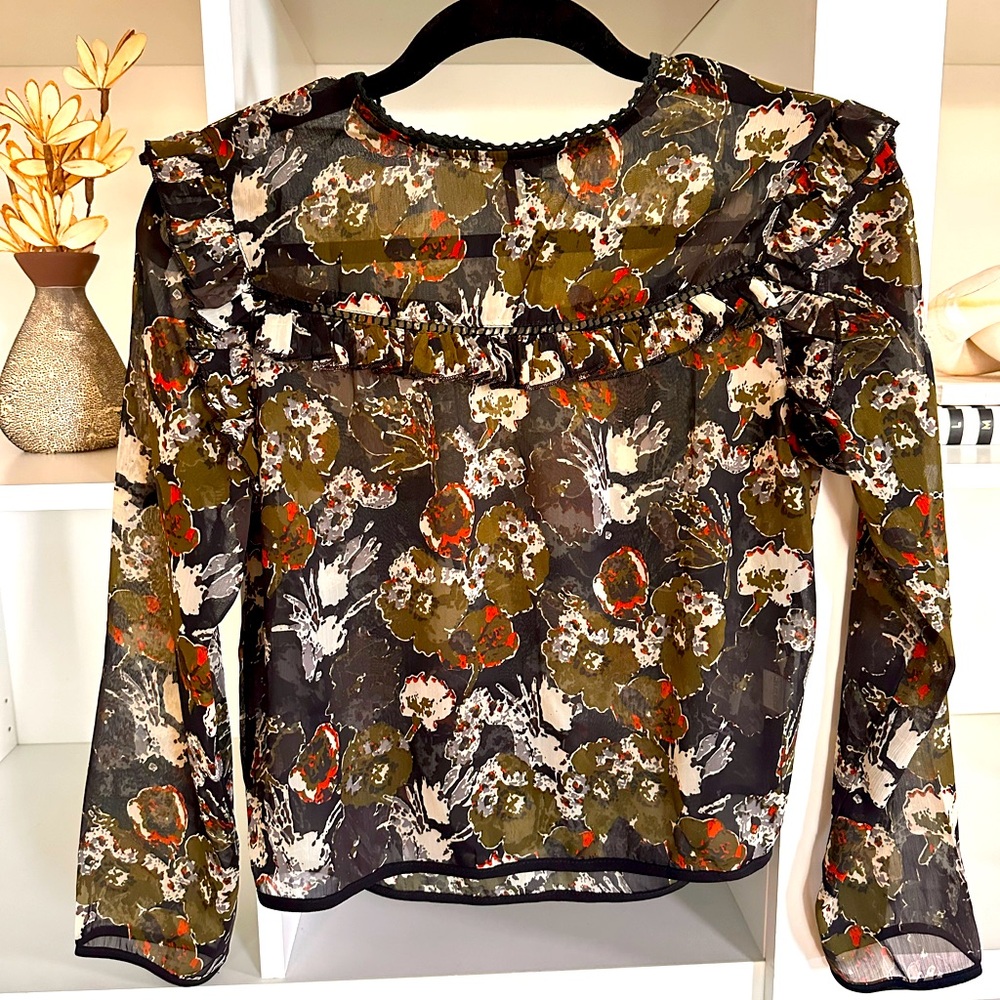 Alex + Alex Floral Top EUC, size Small